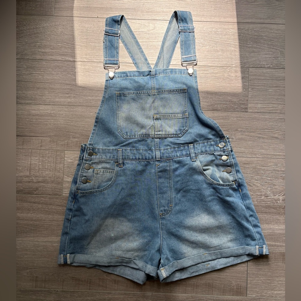 Denim Overalls Shorts